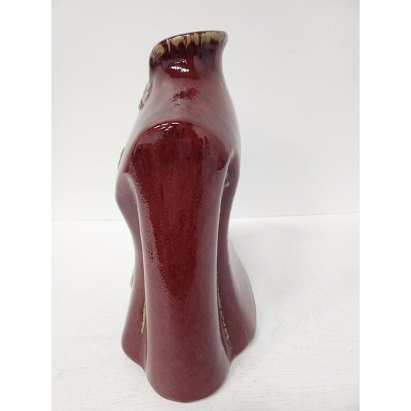 Vintage Japanese Asian Jacket Large Ceramic Figural Vase Red Mid Century Modern - Picture 6 of 12